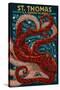 St. Thomas, U.S. Virgin Islands - Octopus Mosaic-Lantern Press-Stretched Canvas