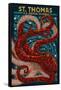 St. Thomas, U.S. Virgin Islands - Octopus Mosaic-Lantern Press-Framed Stretched Canvas