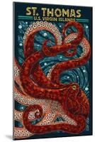 St. Thomas, U.S. Virgin Islands - Octopus Mosaic-Lantern Press-Mounted Art Print