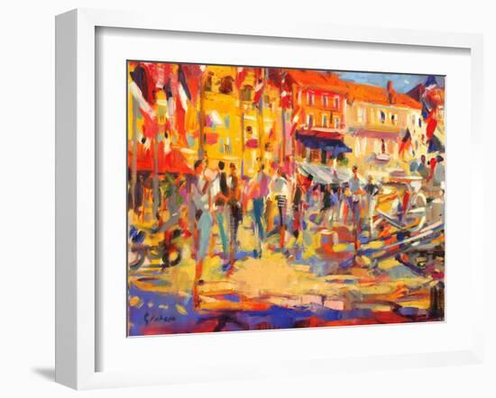 St. Tropez Promenade-Peter Graham-Framed Premium Giclee Print