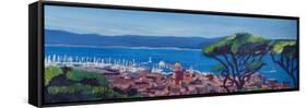 St Tropez Summer Sun Seaview in France-Markus Bleichner-Framed Stretched Canvas