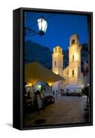 St. Tryphon Cathedral at Night, Old Town, UNESCO World Heritage Site, Kotor, Montenegro, Europe-Frank Fell-Framed Stretched Canvas