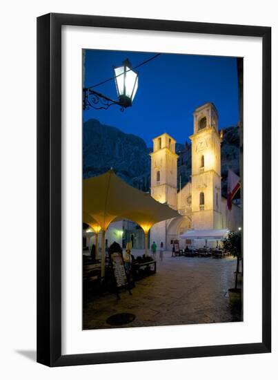 St. Tryphon Cathedral at Night, Old Town, UNESCO World Heritage Site, Kotor, Montenegro, Europe-Frank Fell-Framed Photographic Print