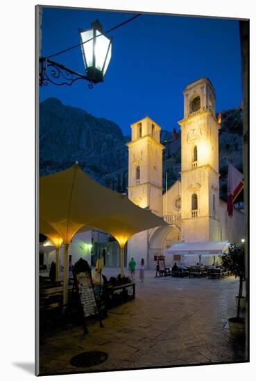 St. Tryphon Cathedral at Night, Old Town, UNESCO World Heritage Site, Kotor, Montenegro, Europe-Frank Fell-Mounted Photographic Print