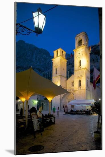 St. Tryphon Cathedral at Night, Old Town, UNESCO World Heritage Site, Kotor, Montenegro, Europe-Frank Fell-Mounted Photographic Print