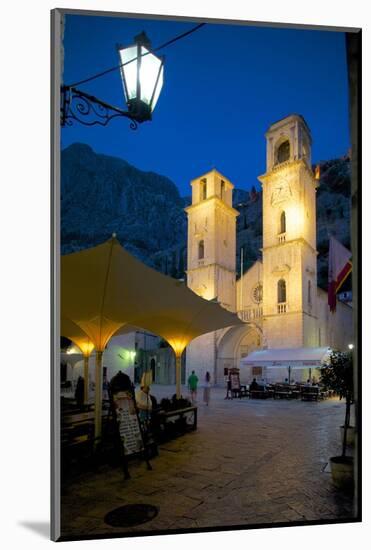 St. Tryphon Cathedral at Night, Old Town, UNESCO World Heritage Site, Kotor, Montenegro, Europe-Frank Fell-Mounted Photographic Print