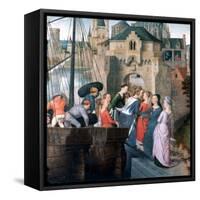St Ursula Shrine, Arrival in Cologne, 1489-Hans Memling-Framed Stretched Canvas