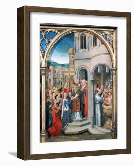 St Ursula Shrine, Arrival in Rome, 1489-Hans Memling-Framed Photographic Print