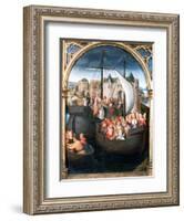 'St Ursula Shrine, Departure from Basle', 1489. Artist: Hans Memling-Hans Memling-Framed Giclee Print