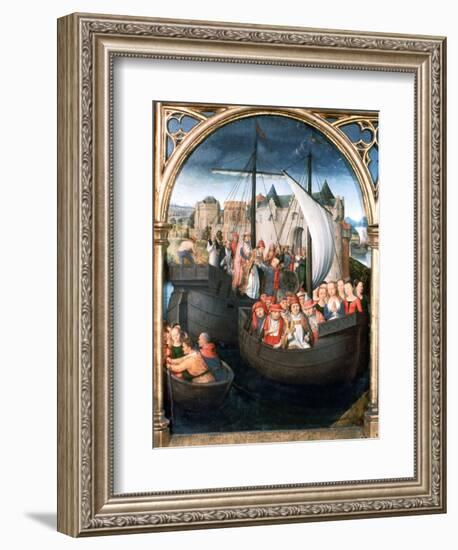 'St Ursula Shrine, Departure from Basle', 1489. Artist: Hans Memling-Hans Memling-Framed Giclee Print