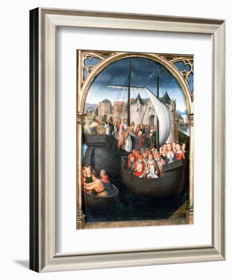 'St Ursula Shrine, Departure from Basle', 1489. Artist: Hans Memling-Hans Memling-Framed Giclee Print