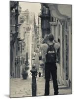 St. Ursula Street and Visitor, Triq Sant-Orsla, Valletta, Malta-Walter Bibikow-Mounted Photographic Print