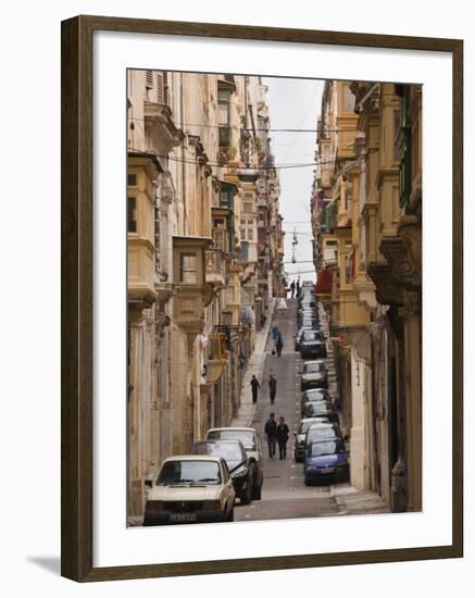 St. Ursula Street, Triq Sant-Orsla, Valletta, Malta-Walter Bibikow-Framed Photographic Print