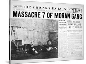 St. Valentine's Day Massacre, Front Page of the Chicago Daily News, 14th February 1929-null-Stretched Canvas