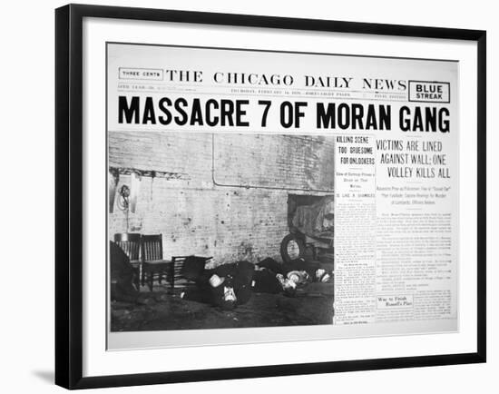 St. Valentine's Day Massacre, Front Page of the Chicago Daily News, 14th February 1929-null-Framed Giclee Print