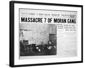St. Valentine's Day Massacre, Front Page of the Chicago Daily News, 14th February 1929-null-Framed Giclee Print