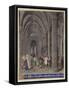St. Veran Exorcising the Possessed in the North Aisle of the Cathedral of Notre-Dame De Paris-Jean Fouquet-Framed Stretched Canvas