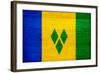 St. Vincent And The Grenadines Flag Design with Wood Patterning - Flags of the World Series-Philippe Hugonnard-Framed Art Print