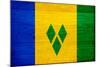 St. Vincent And The Grenadines Flag Design with Wood Patterning - Flags of the World Series-Philippe Hugonnard-Mounted Art Print