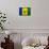 St. Vincent And The Grenadines Flag Design with Wood Patterning - Flags of the World Series-Philippe Hugonnard-Framed Stretched Canvas displayed on a wall