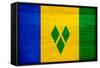 St. Vincent And The Grenadines Flag Design with Wood Patterning - Flags of the World Series-Philippe Hugonnard-Framed Stretched Canvas