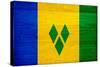 St. Vincent And The Grenadines Flag Design with Wood Patterning - Flags of the World Series-Philippe Hugonnard-Stretched Canvas