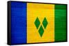 St. Vincent And The Grenadines Flag Design with Wood Patterning - Flags of the World Series-Philippe Hugonnard-Framed Stretched Canvas