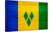 St. Vincent And The Grenadines Flag Design with Wood Patterning - Flags of the World Series-Philippe Hugonnard-Stretched Canvas