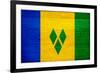 St. Vincent And The Grenadines Flag Design with Wood Patterning - Flags of the World Series-Philippe Hugonnard-Framed Art Print