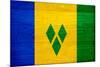 St. Vincent And The Grenadines Flag Design with Wood Patterning - Flags of the World Series-Philippe Hugonnard-Mounted Art Print