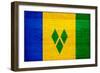 St. Vincent And The Grenadines Flag Design with Wood Patterning - Flags of the World Series-Philippe Hugonnard-Framed Art Print