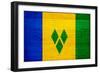 St. Vincent And The Grenadines Flag Design with Wood Patterning - Flags of the World Series-Philippe Hugonnard-Framed Art Print