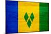 St. Vincent And The Grenadines Flag Design with Wood Patterning - Flags of the World Series-Philippe Hugonnard-Mounted Art Print