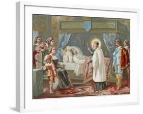 St Vincent De Paul Assisting King Louis XIII of France in His Final Moments, 1643-null-Framed Giclee Print