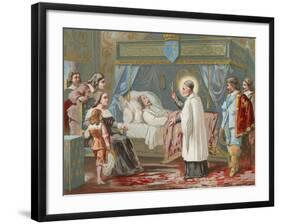 St Vincent De Paul Assisting King Louis XIII of France in His Final Moments, 1643-null-Framed Giclee Print