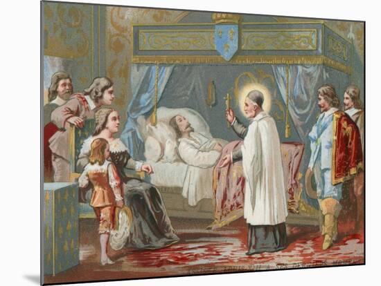 St Vincent De Paul Assisting King Louis XIII of France in His Final Moments, 1643-null-Mounted Giclee Print