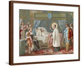 St Vincent De Paul Assisting King Louis XIII of France in His Final Moments, 1643-null-Framed Giclee Print