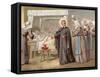 St Vincent De Paul Leading the Daughters of Charity to Help at a Hospital-null-Framed Stretched Canvas