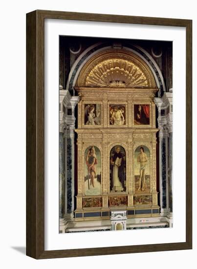 St. Vincent Ferrer Altarpiece, circa 1465-Giovanni Bellini-Framed Giclee Print