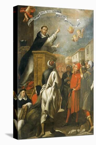 St Vincent Ferrer Preaching to the Young People of Salamanca-Alonso Antonio Villamor-Stretched Canvas