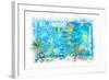 St Vincent Grenadines Antilles Illustrated Travel Map with Roads and Highlights-M. Bleichner-Framed Art Print