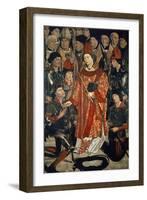 St Vincent Surrounded by Highest Echelons of State, Detail from St Vincent Panels, Circa 1460-Nuno Goncalves-Framed Giclee Print