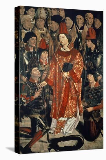 St Vincent Surrounded by Highest Echelons of State, Detail from St Vincent Panels, Circa 1460-Nuno Goncalves-Stretched Canvas