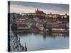 St Vitus Cathedral, Charles Bridge, River Vltava, UNESCO World Heritage Site, Prague Czech Republic-Gavin Hellier-Stretched Canvas