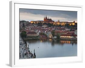 St Vitus Cathedral, Charles Bridge, River Vltava, UNESCO World Heritage Site, Prague Czech Republic-Gavin Hellier-Framed Photographic Print