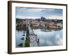 St Vitus Cathedral, Charles Bridge, River Vltava, UNESCO World Heritage Site, Prague Czech Republic-Gavin Hellier-Framed Photographic Print