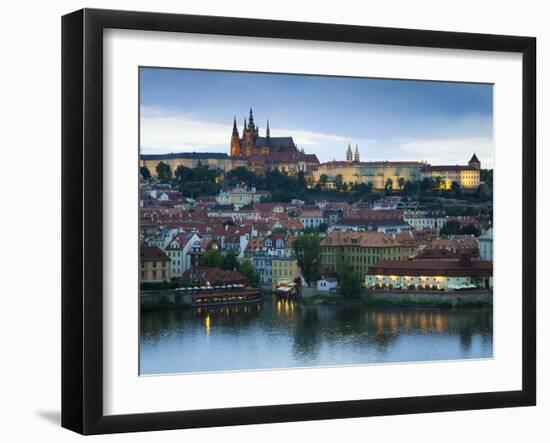 St Vitus Cathedral, River Vltava, UNESCO World Heritage Site, Prague, Czech Republic-Gavin Hellier-Framed Photographic Print