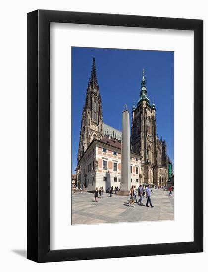 St. Vitus Cathedral with Hradcany in Prague, Central Bohemia, Czech Republic-null-Framed Art Print