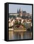 St. Vitus's Cathedral and Royal Palace on Skyline, Old Town, Prague, Czech Republic-Martin Child-Framed Stretched Canvas
