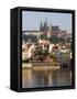 St. Vitus's Cathedral and Royal Palace on Skyline, Old Town, Prague, Czech Republic-Martin Child-Framed Stretched Canvas